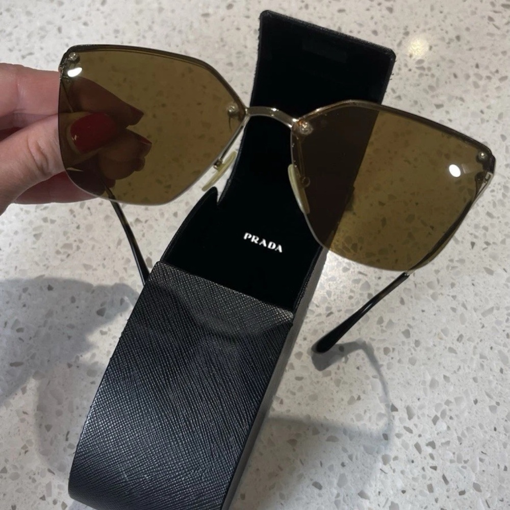 Prada SPR 68T prada polarized Gold-Tinted Sunglasses